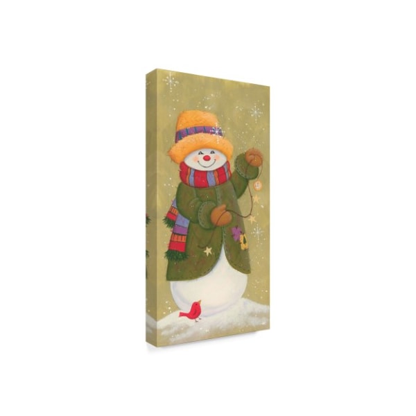 Beverly Johnston 'Snowmans Pocket Watch' Canvas Art,10x19